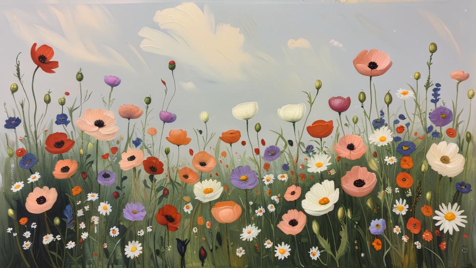 Samsung Frame TV displaying spring floral arrangement in bright living room